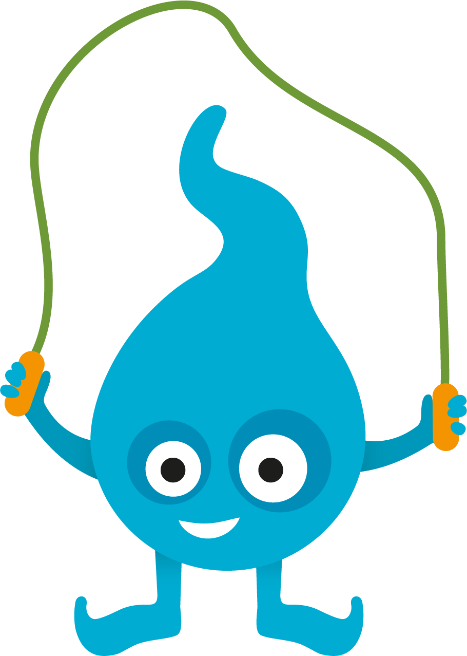 Rör-Else, en av våra lärvänner (figurer) med ett hopprep